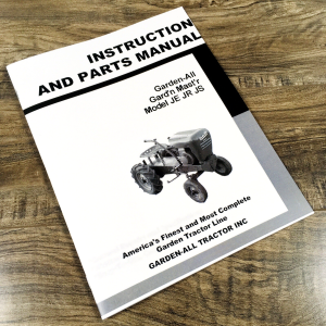 Garden All JE JR JS Garden Master Tractor Operators Parts Manual Owners Book