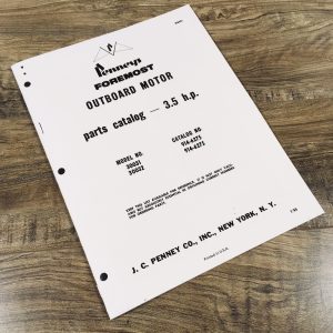 Pennys Foremost 30031 30032 3.5 H.P. Outboard Motor Operators Parts Manual