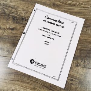 Operators Parts Manual For Model 73201 Chrysler Commadore Outboard Motor Owners