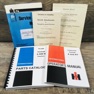 Farmall International A AV  Tractor Service Parts Operators Manual Set Repair