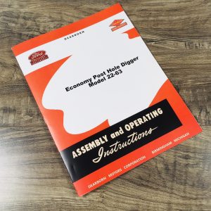 Ford Model 22-63 Economy Post Hole Digger Operators Manual Owners Book