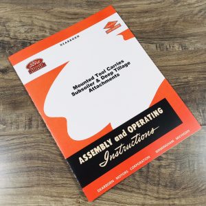Ford 10-320 10-319 10-323 Mounted Tool Carrier Operators Manual Owners Book