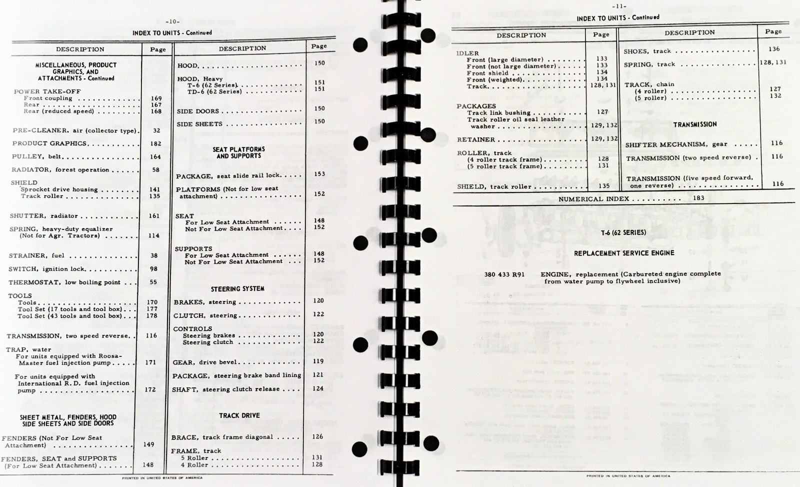 International T-6 62 Series Crawler Tractor Parts Operators Manual Set Catalog - Image 4