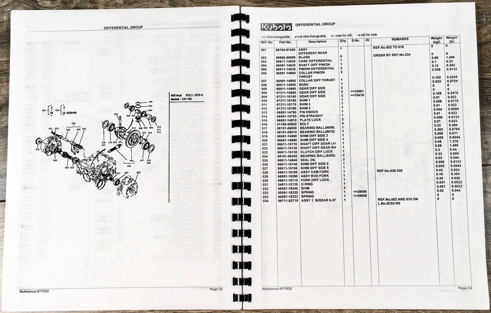 Kubota B7100 B7100D 4wd Gear Tractor Parts Catalog Manual Assembly Schematics - Image 7
