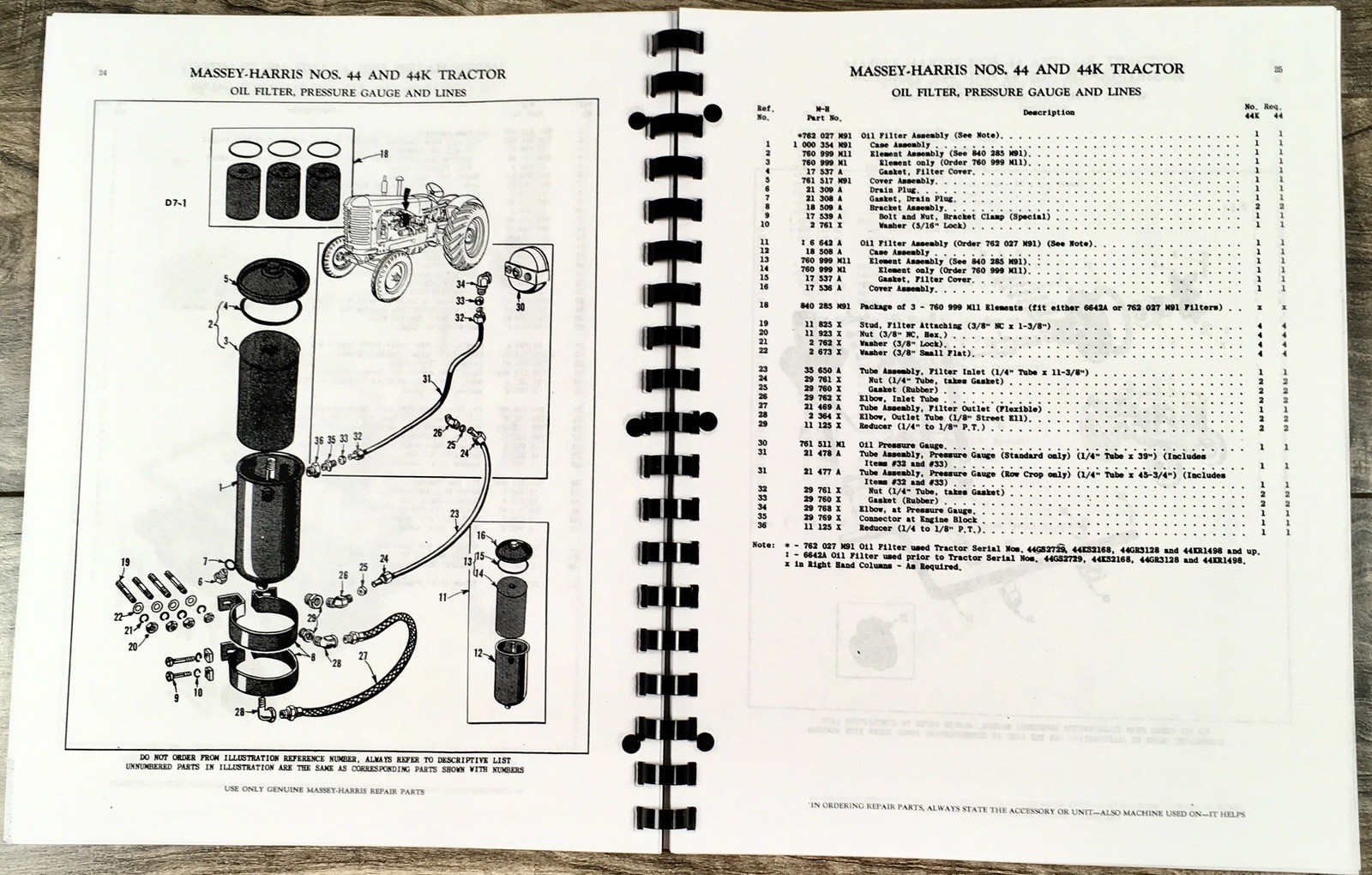 Massey Harris 44 44K Gas Tractor Parts Manual Catalog Book Assembly Schematics - Image 4