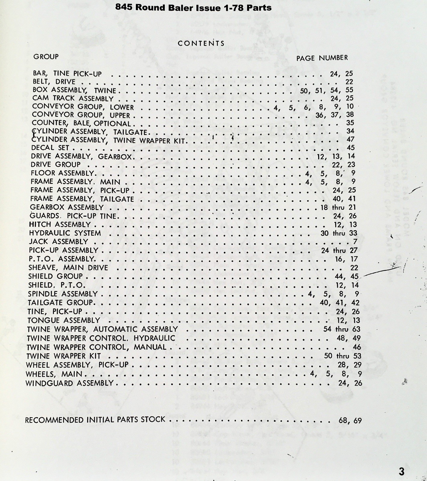 New Holland 845 Round Baler Parts Manual Catalog Book Assembly Schematic Views - Image 2