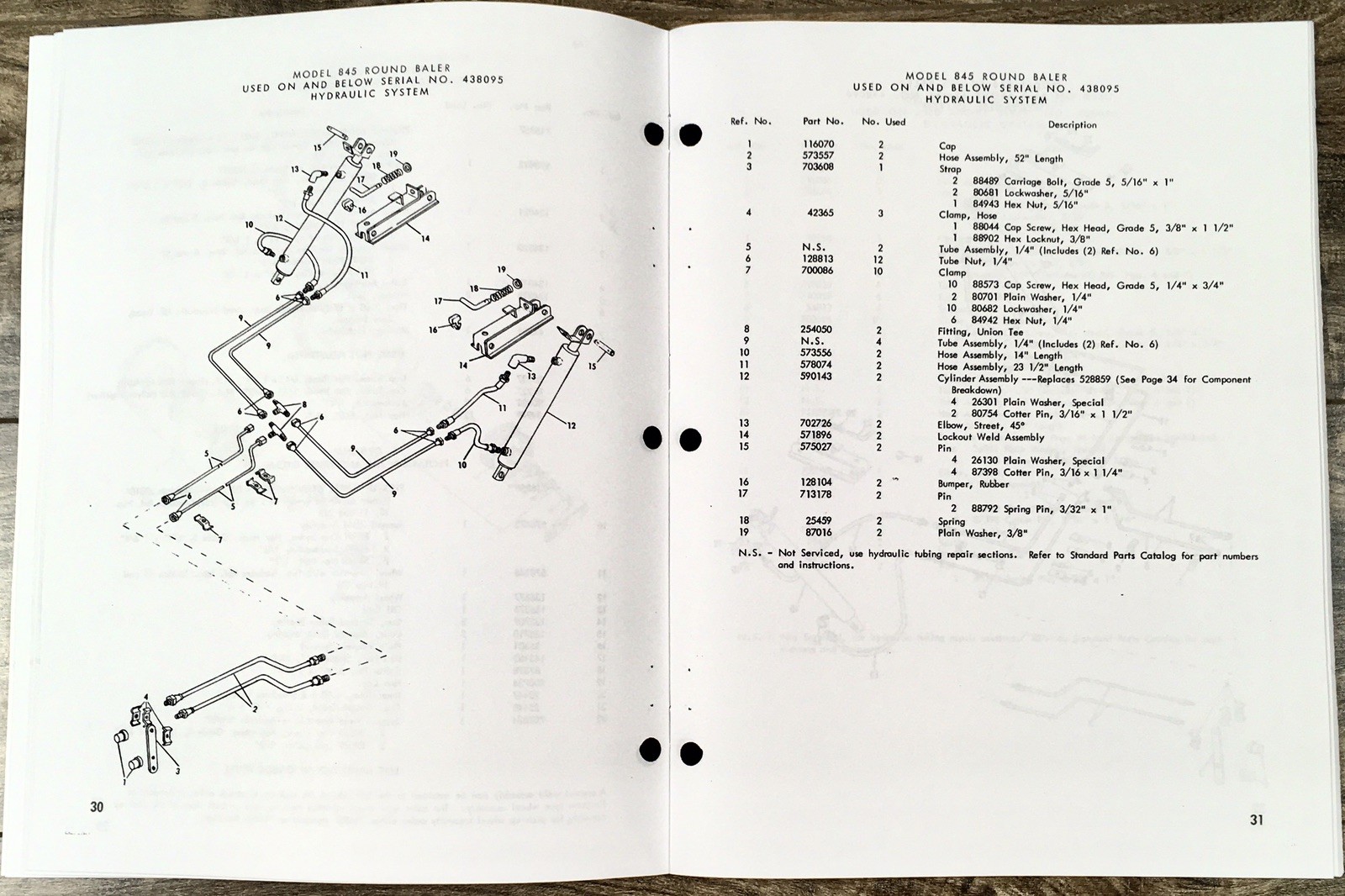 New Holland 845 Round Baler Parts Manual Catalog Book Assembly Schematic Views - Image 5