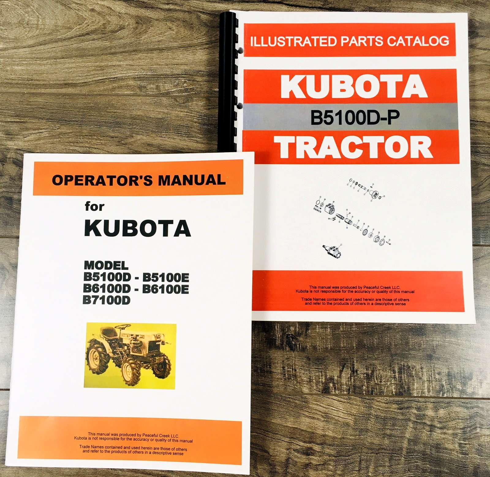 Kubota B5100D Tractor Parts Catalog Operators Manual Owners Assembly Book