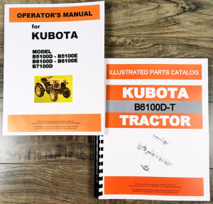 Kubota B6100D Tractor Parts Catalog Operators Manual Owners Assembly Book