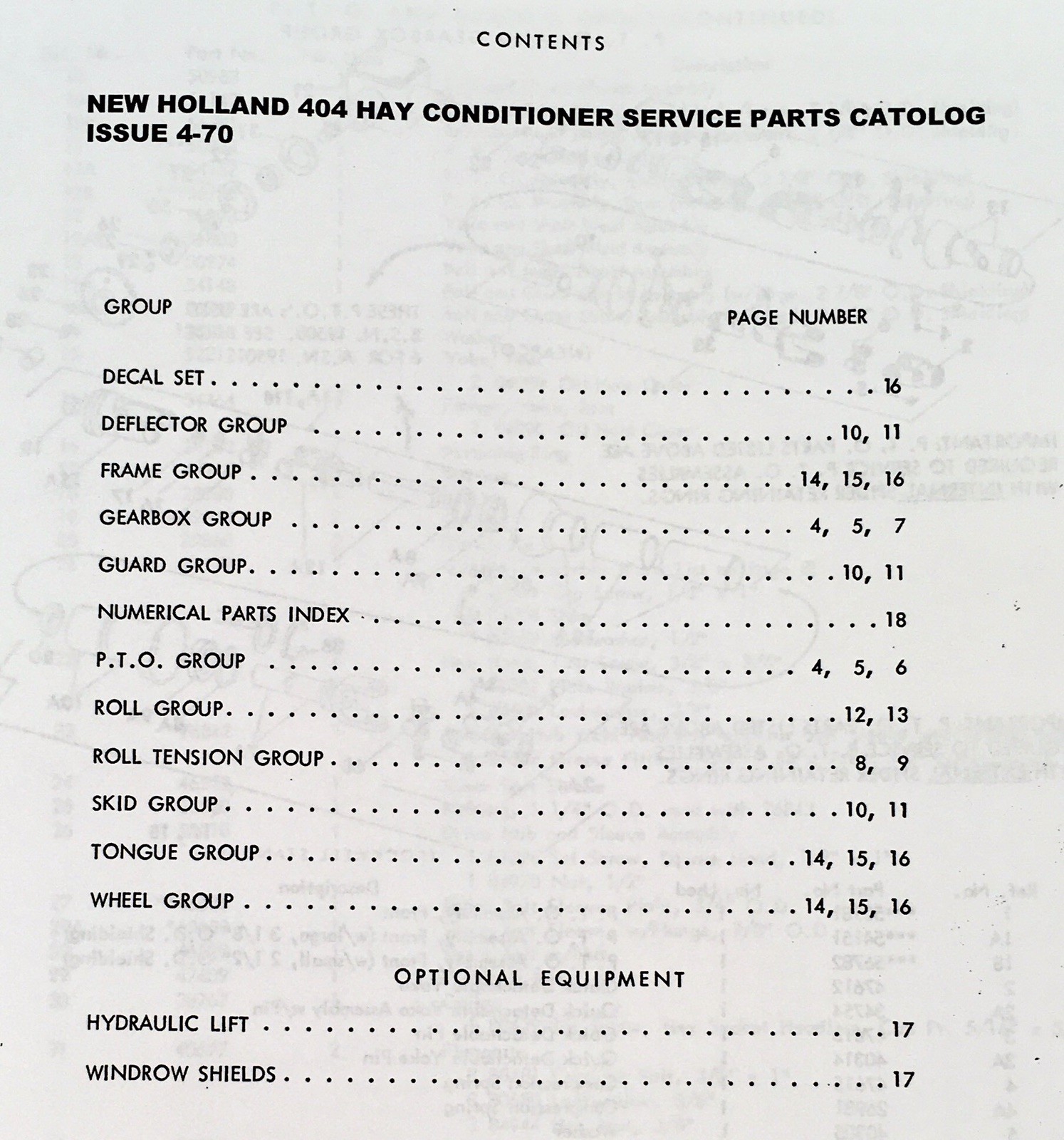 New Holland 404 Hay Conditioner Parts Manual Catalog Book Assembly Schematic - Image 2