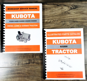 Kubota G3200 Lawn and Garden Tractor Service Manual Parts Catalog Repair Book