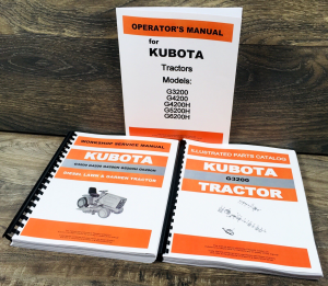 Kubota G3200 Lawn and Garden Tractor Service Manual Parts Catalog Operators