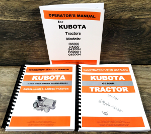 Kubota G5200H Lawn and Garden Tractor Service Manual Parts Catalog Operators
