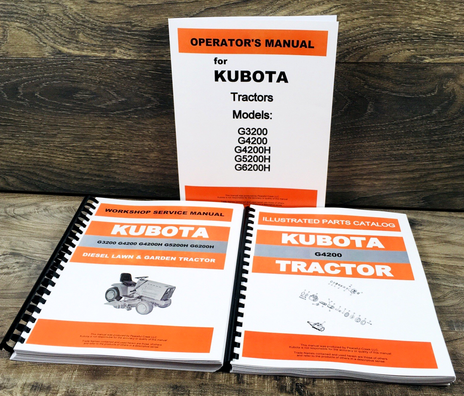 Kubota G4200 Lawn and Garden Tractor Service Manual Parts Catalog Operators
