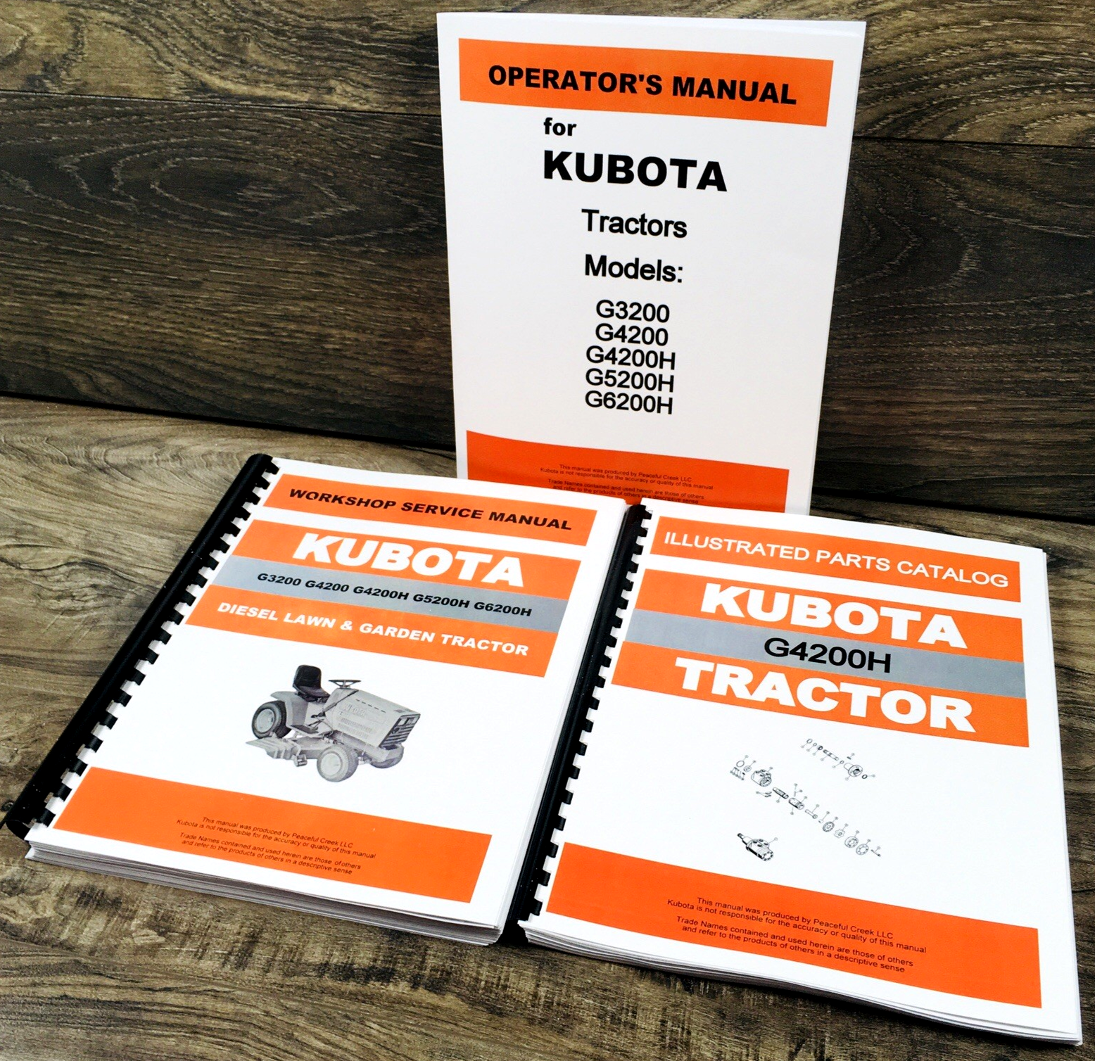 Kubota G4200H Lawn and Garden Tractor Service Manual Parts Catalog Operators