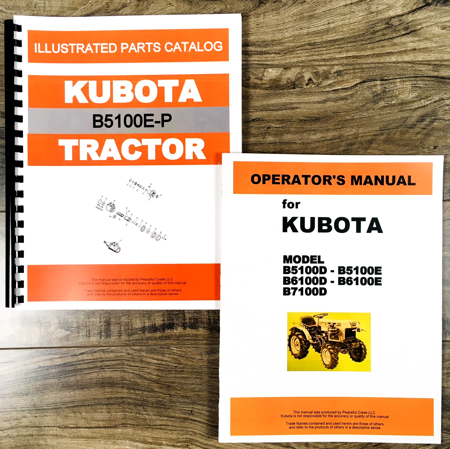 Kubota B5100E B5100 Tractor Parts Catalog Operators Manual Owners Assembly Book