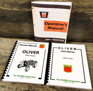 Oliver 1250 Tractor Service Parts Operators Manual Set Repair Workshop Shop Book