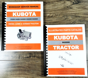 Kubota G6200H Lawn and Garden Tractor Service Manual Parts Catalog Repair Book