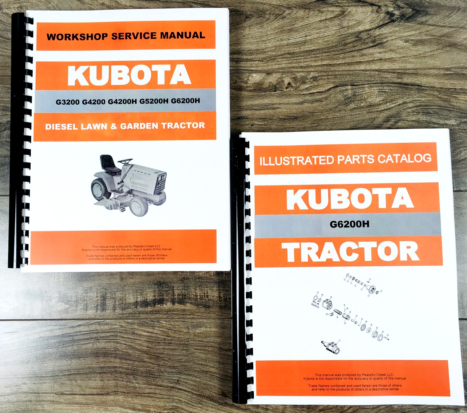 Kubota G6200H Lawn and Garden Tractor Service Manual Parts Catalog Repair Book