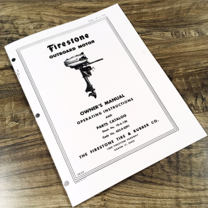 Firestone 10-A-130 Outboard Motor Operators Parts Manual Owners Book Maintenance