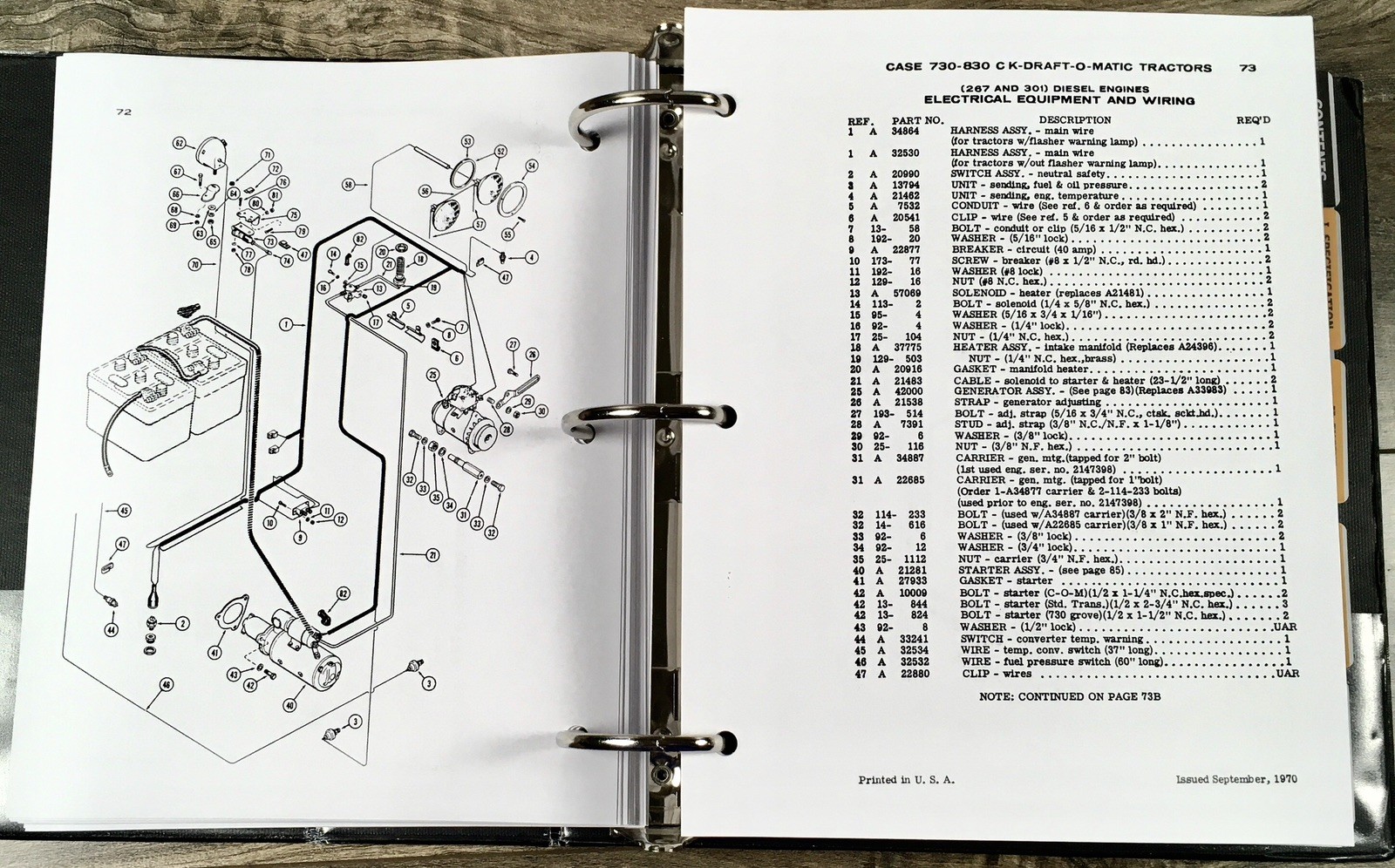 Service Parts Manual Set for Case 830 831 832 833 DraftOMatic Tractor 8253501-Up - Image 17