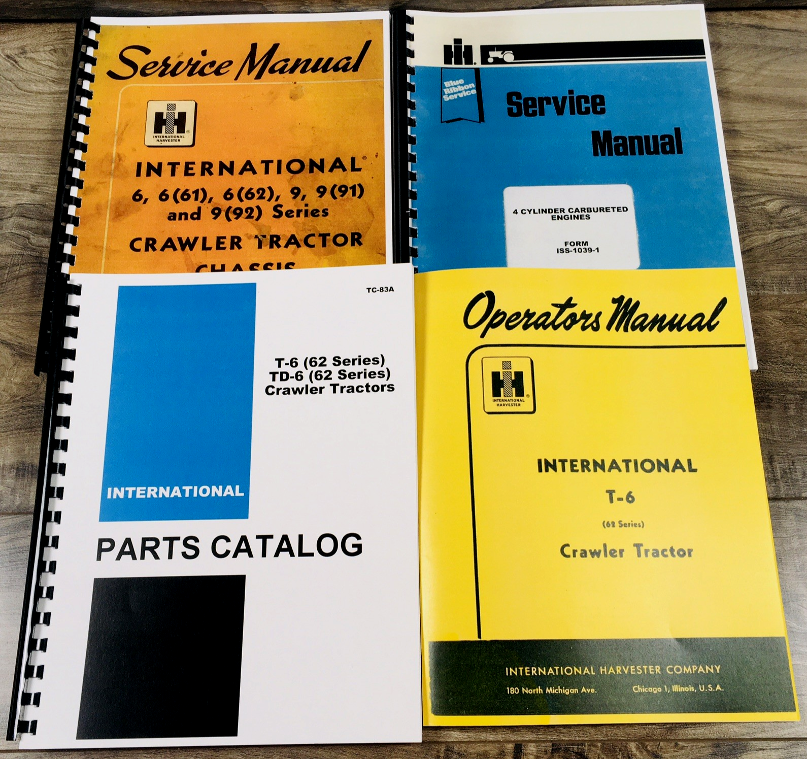 International T-6 Series 62 Crawler Tractor Service Parts Operators Manual Set
