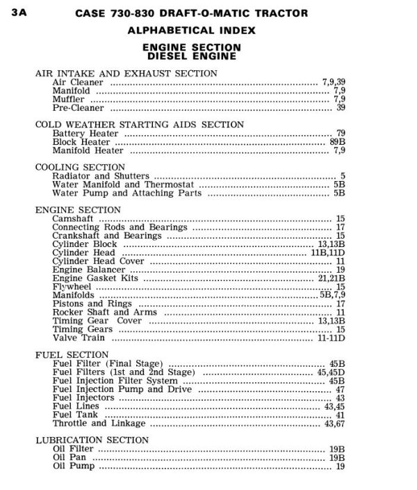 Service Parts Manual Set Case 730 731 732 733 734 DraftOMatic Tractor ...