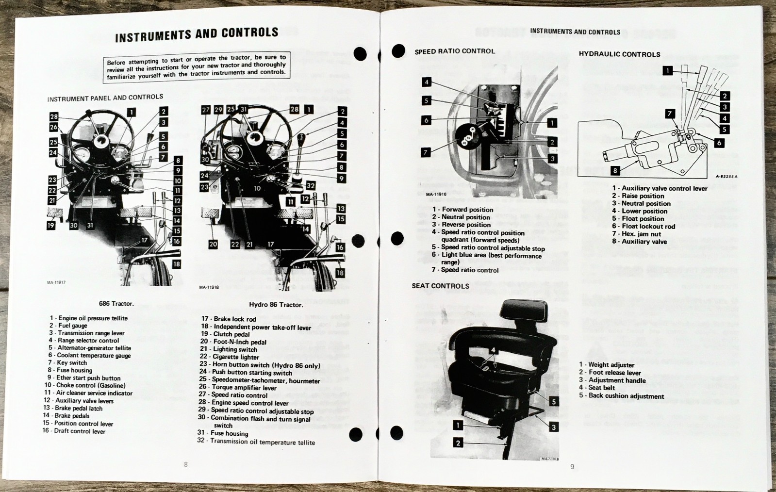 International 86 Hydro 686 Diesel Tractor Service Parts Operators Manual w D-312 - Image 12