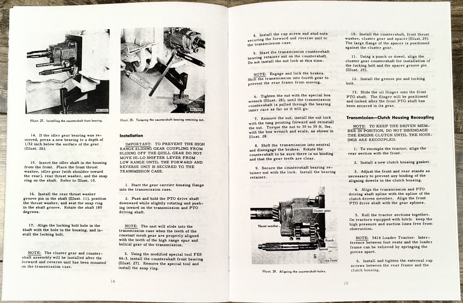 International Transmission Service Manual For 3414 B-414 Tractor GSS-1334 - Image 5