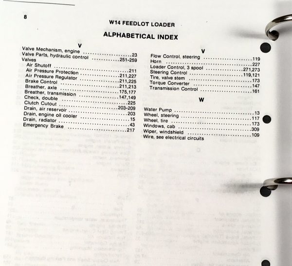 Case W14 FL Feedlot Loader Service Manual Parts Operators Set SN 9119672- - Image 22