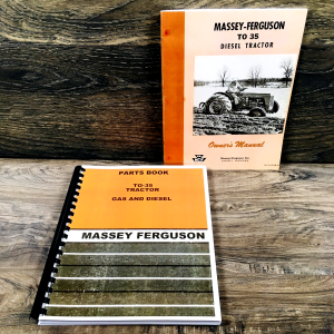 Massey Ferguson TO-35 Diesel Tractor Operators Parts Catalog Manual Set Owners