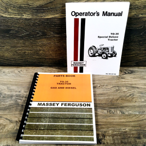 Massey Ferguson TO-35 Special Deluxe Tractor Operators Manual Parts Catalog Set