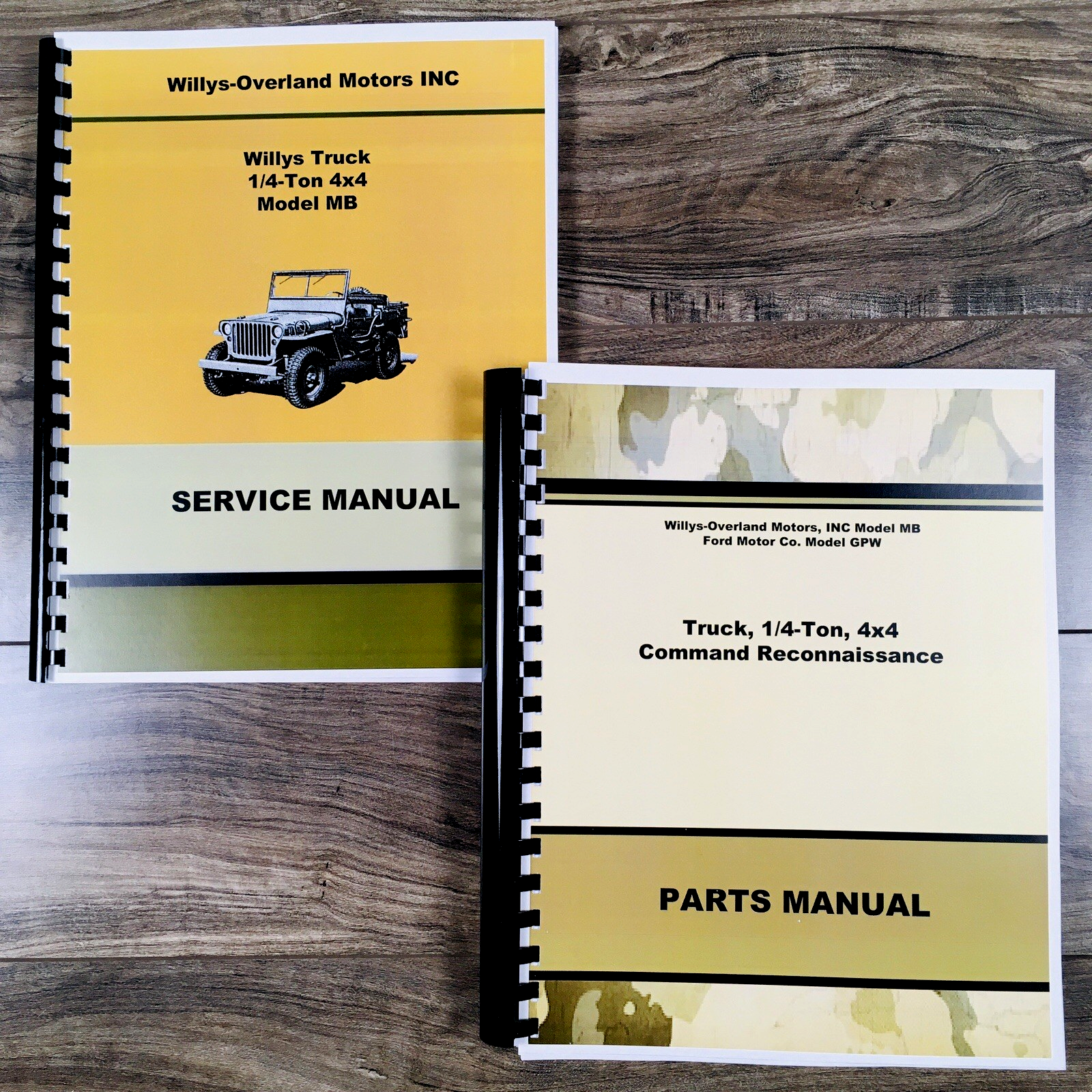 Service Parts Manual Set For Jeep Willy MB GPW Command Reconnaissance 1/4 Ton