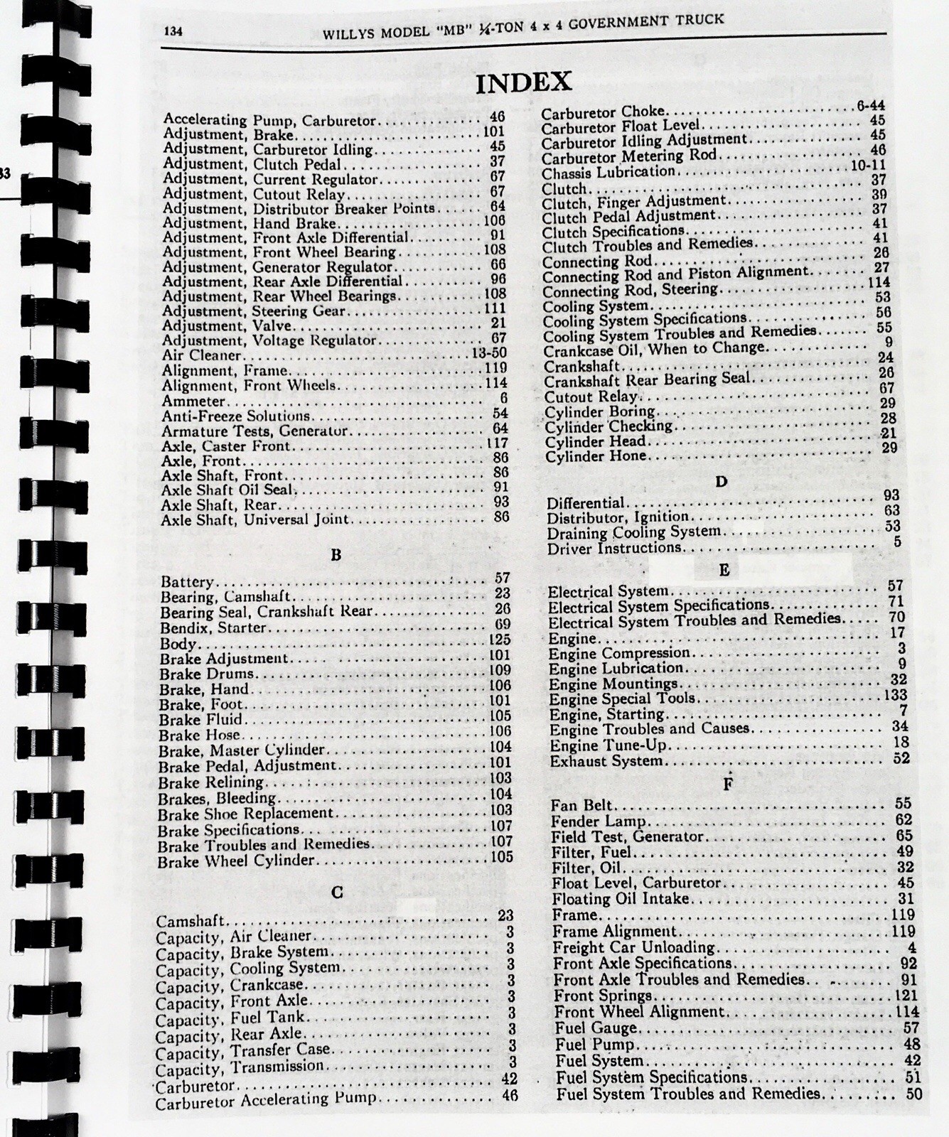 Service Parts Manual Set For Jeep Willy MB GPW Command Reconnaissance 1/4 Ton - Image 3