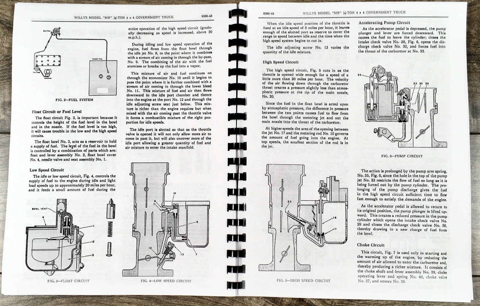 Service Parts Manual Set For Jeep Willy MB GPW Command Reconnaissance 1/4 Ton - Image 13