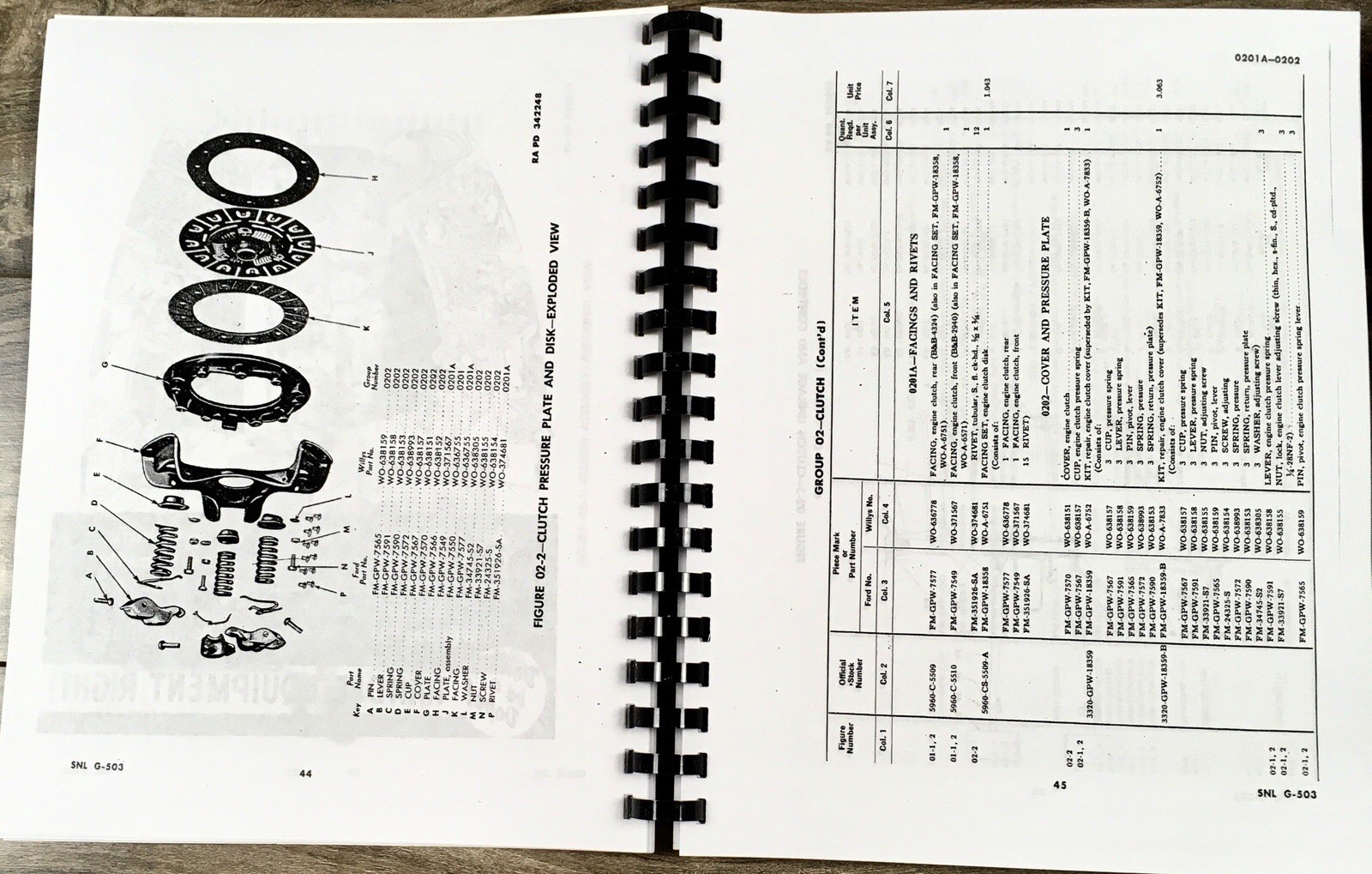 Service Parts Manual Set For Jeep Willy MB GPW Command Reconnaissance 1/4 Ton - Image 14