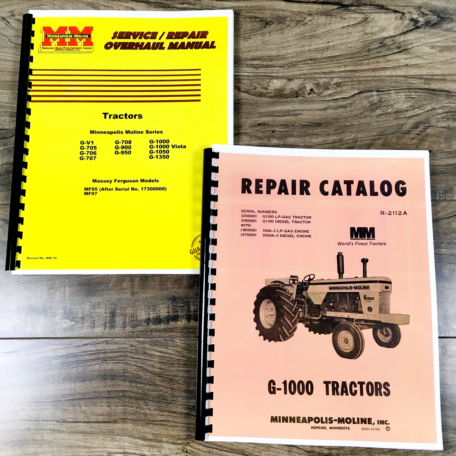 Minneapolis Moline G-1000 G1000 Tractor Service Parts Manual Set Repair Workshop