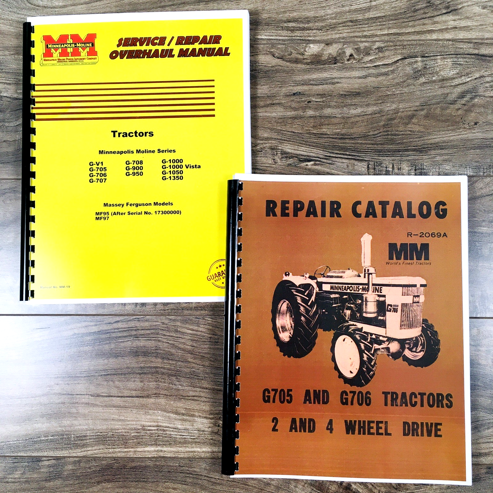 Minneapolis Moline G705 G706 Tractor Service Parts Manual Set Repair Workshop