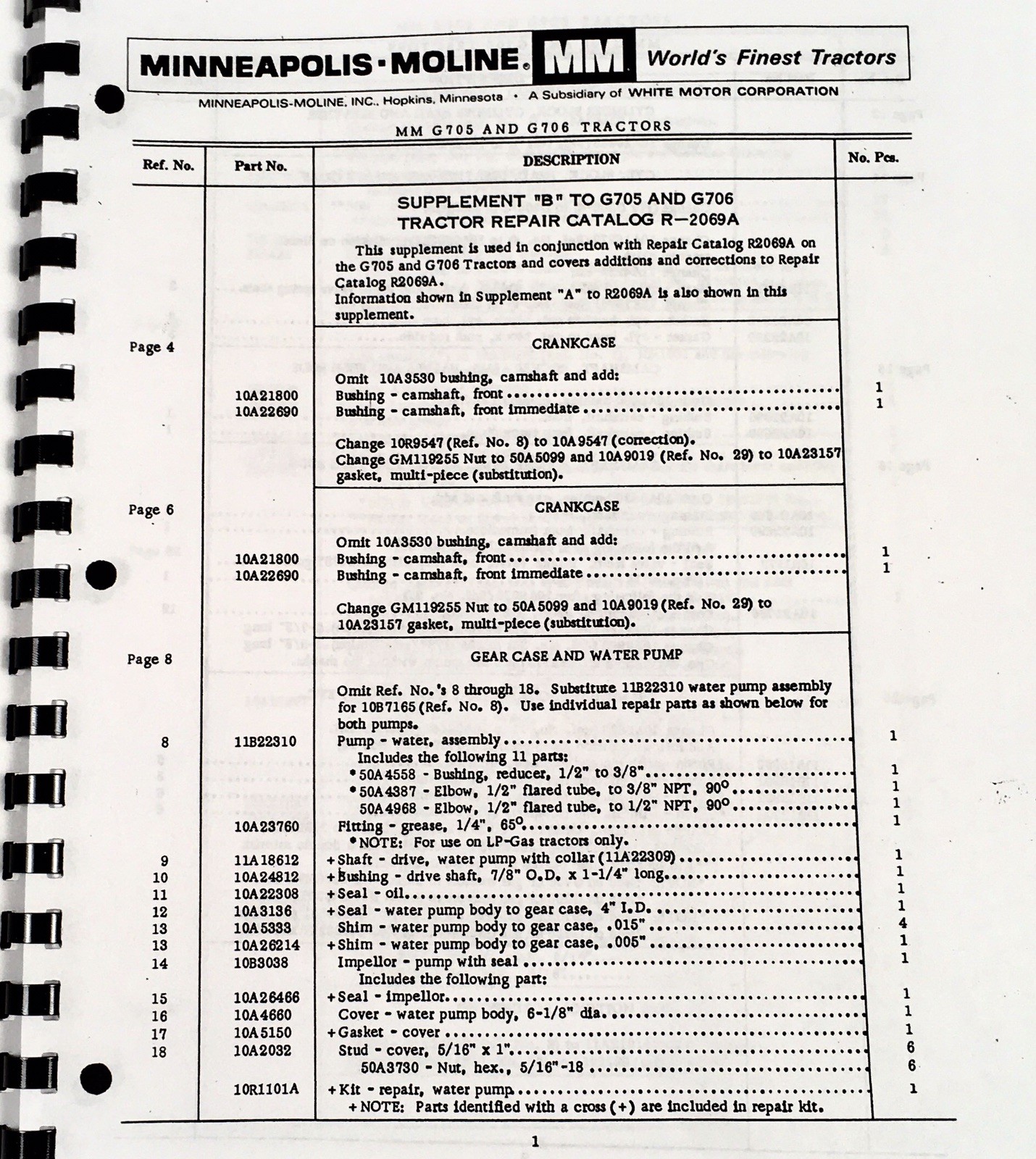 Minneapolis Moline G705 G706 Tractor Service Parts Manual Set Repair Workshop - Image 2
