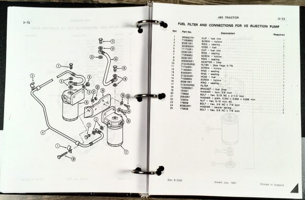 Case IH 485 Tractor Service Manual Parts Catalog Operators Owners Repair Shop Set - Image 21