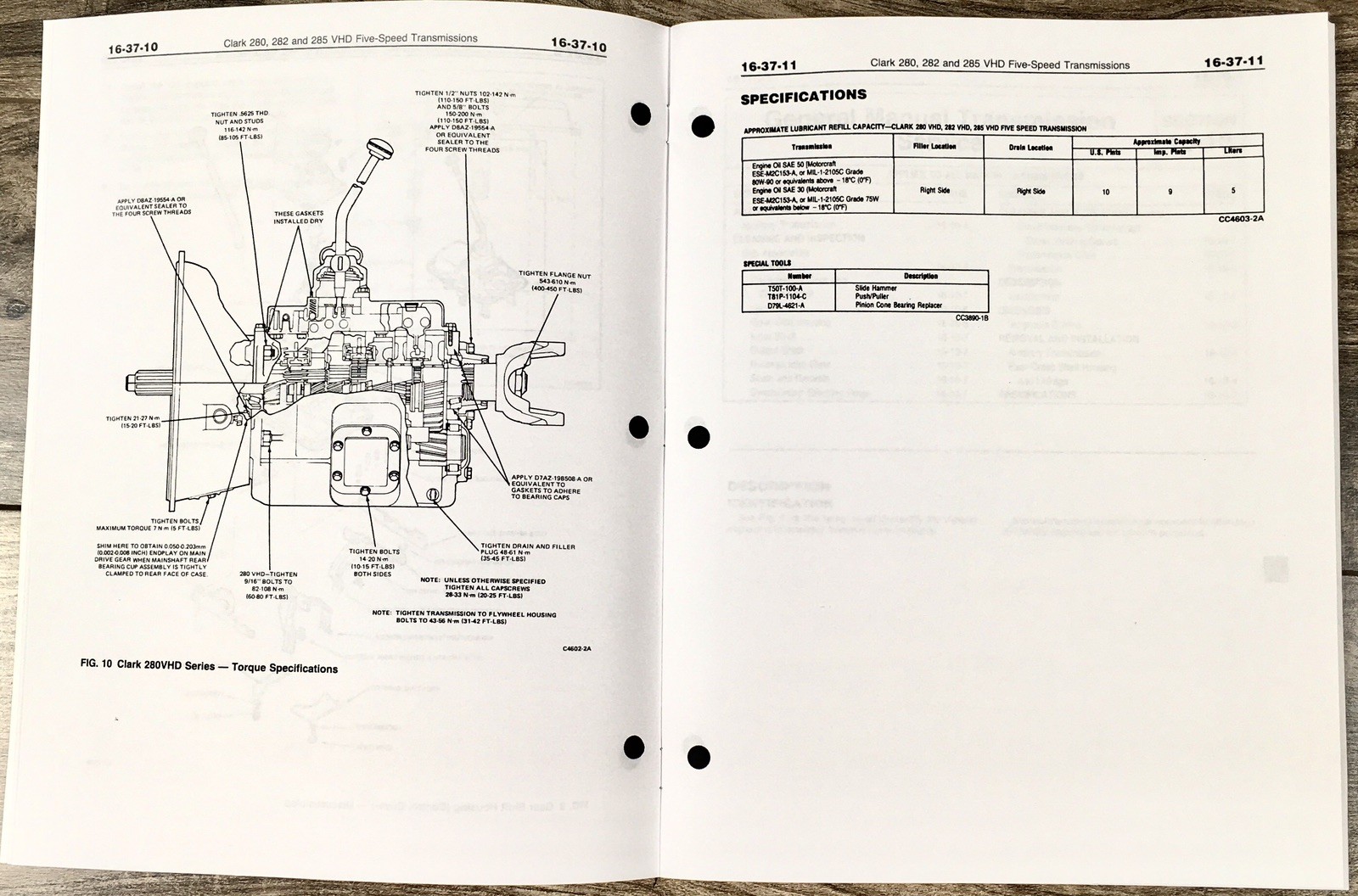 Clark 280 282 285 VHD Five Speed Transmission Maintenance & Service Manual - Image 3