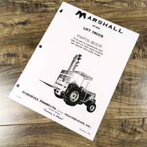 Marshall RT-462 Lift Truck Parts Manual Catalog Assembly Schematics Supplement