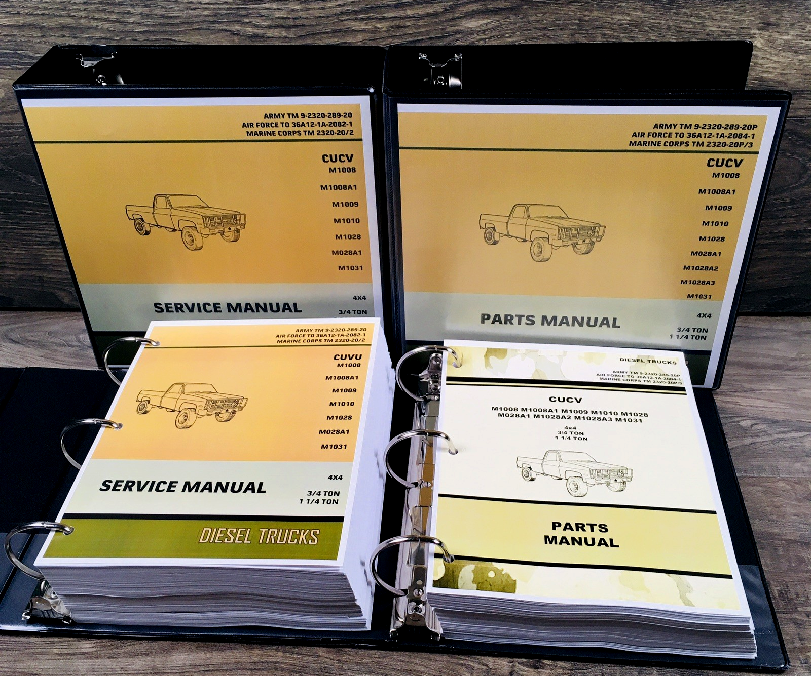 Service Manual Parts Catalog Set For M1009 4X4 3/4 Ton Tactical Utility Truck