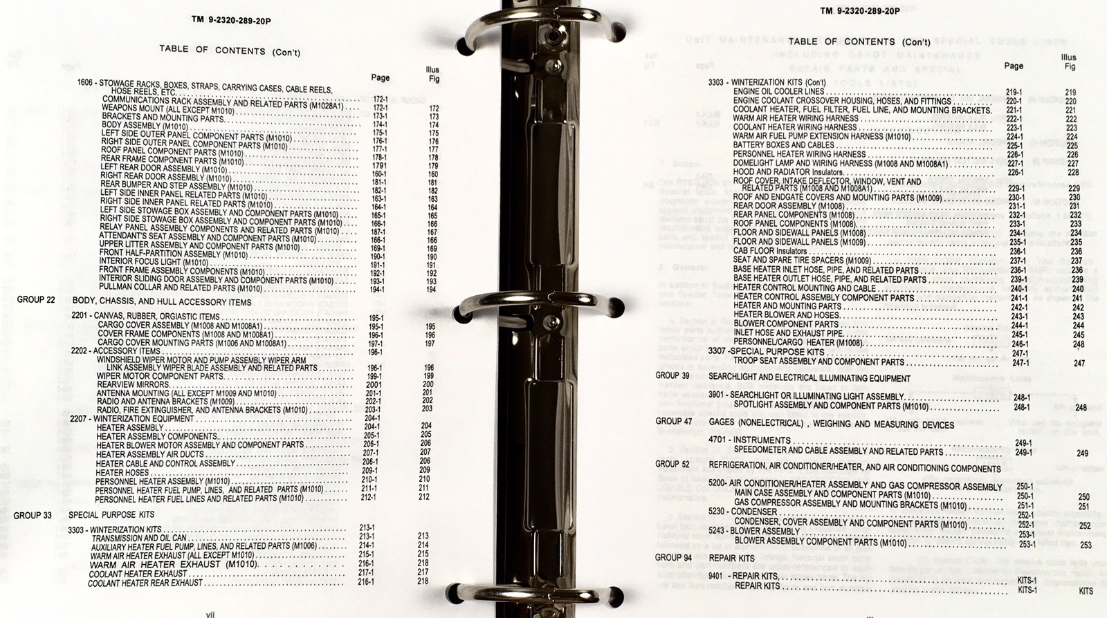 Service Manual Parts Catalog Set For M1009 4X4 3/4 Ton Tactical Utility Truck - Image 17