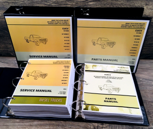 Service Manual Parts Catalog Set For M1008A1 1-1/4 Ton Tactical Cargo Truck