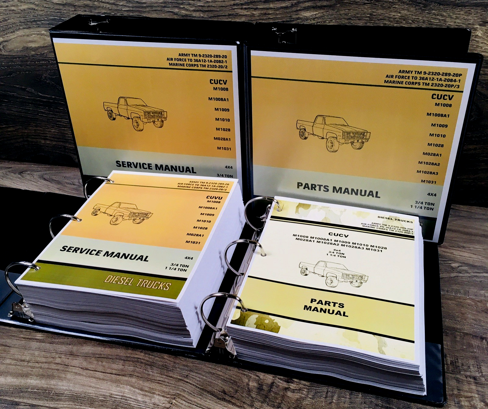 Service Manual Parts Catalog Set For M1031 1-1/4 Ton Tactical Chassis Truck