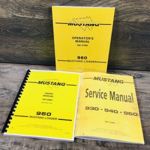 Mustang 960 Skidsteer Loader Service Parts Operators Manual Set Repair Workshop