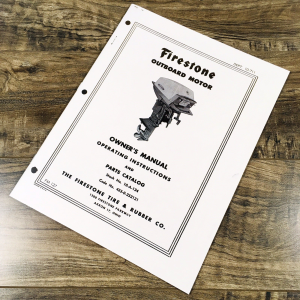 Firestone 10-A-134 Outboard Motor Operators Parts Manual Owners Book Maintenance