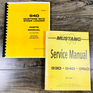 Mustang 940 Skidsteer Loader Service Parts Catalog Manual Set Repair Workshop