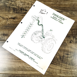 Danuser 8700 Hydraulic Digger Operators Manual Parts Owners Book Post Hole Auger